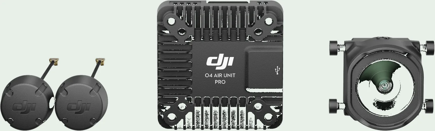 DJI O4 Air Unit Pro: antennas, air unit, and camera